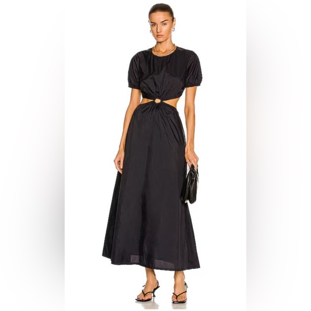 NWT STAUD Black Dress with waist/back cutout